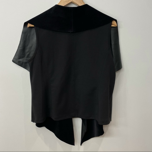 RUBY RD. Leather/Suede Look Vest, Black, Size Medium - Picture 2 of 4